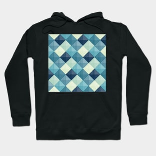 Patchwork Squares Teal and Blue Hoodie